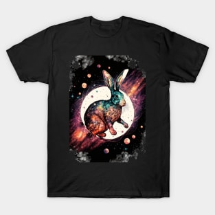 Year of the rabbit chinese zodiac sign space design with planets T-Shirt